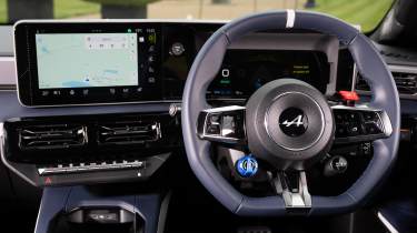 Alpine A290 UK - steering wheel and infotainment